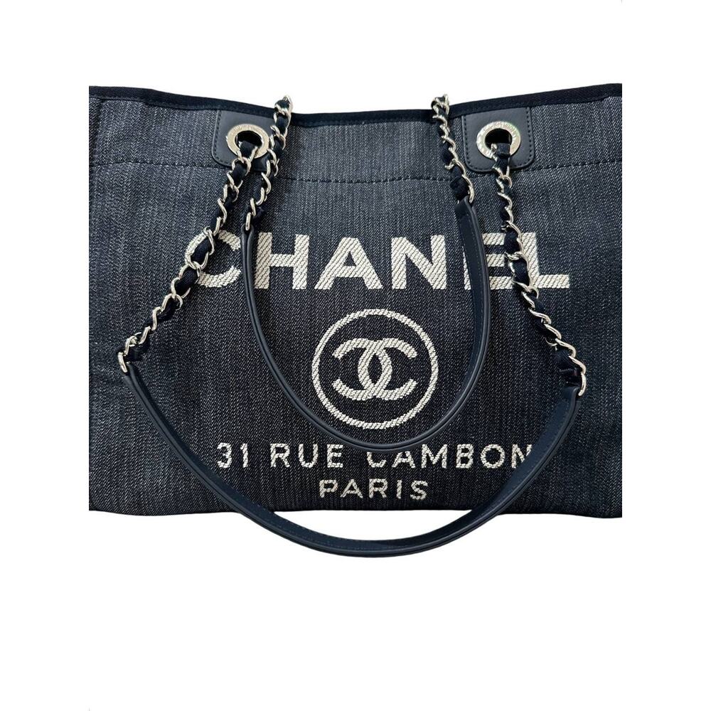 Chanel Deauville Large Denim Canvas Tote Bag - Picture 4 of 6